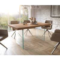 DELIFE Edge Esstisch Akazie Glas – Bild 2