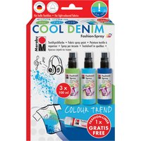 Marabu Textilsprühfarbe, Fashion-Spray, Set COOL DENIM