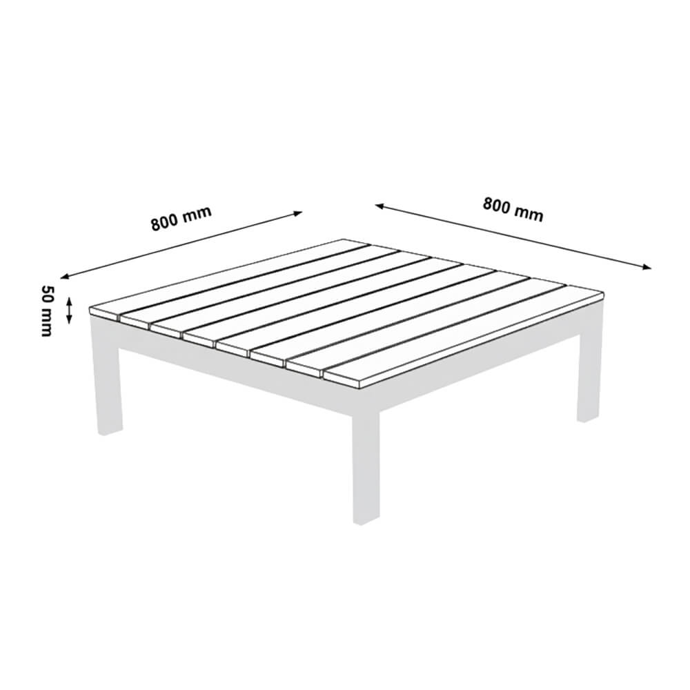 Aluminium Tischplatte für Gartenlounge RIO - Schwarz – Bild 6
