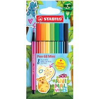 STABILO Fasermaler Pen 68 Mini Animal Vibes, 8er Etui