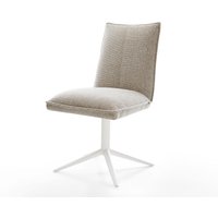 Drehstuhl Lelio-Flex Webstoff Soft Beige Fußkreuz Weiß 360 drehbar Wippfunktion Taschenfederkern – Bild 2
