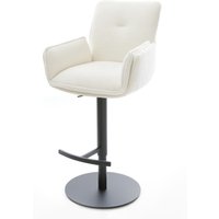 Barstuhl Nela-Flex Bouclé Soft Beige Drehfuß höhenverstellbar Metall Schwarz
