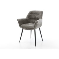 Esszimmerstuhl Kaira-Flex Bouclé Soft Schlamm 4-Fuß konisch Schwarz