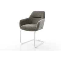 Freischwinger Pejo-Flex Bouclé Soft Schlamm Freischwinger flach Weiß Taschenfederkern