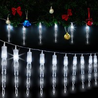 monzana® Lichterkette Weihnachten Eiszapfen Warmweiß 6,2m
