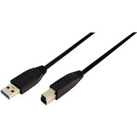 LogiLink USB 3.0 Kabel, USB-A - USB-B Stecker, 3,0 m, schwarz