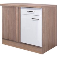 Unterschrank Valero Braun/Weiß Hochglanz 110x86x60cm – Bild 2