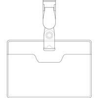pavo Namensschild, mit Clip, 60 x 90 mm, transparent
