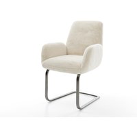 Freischwinger Zoa-Flex Plüsch Creme-Weiß Freischwinger flach Graphit Taschenfederkern