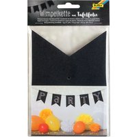 folia Wimpelkette aus Tafelfolie, 14 Wimpel, schwarz – Bild 2