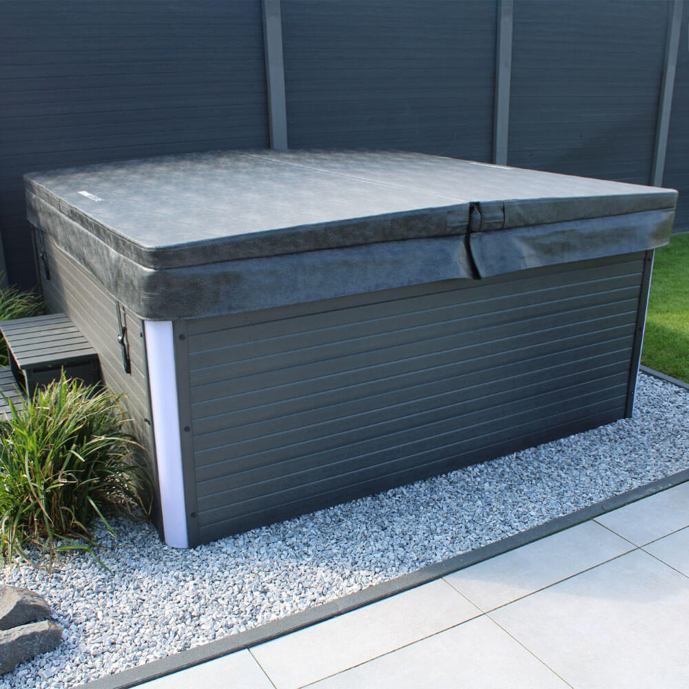 Outdoor Whirlpool mit Treppe und Thermoabdeckung STREAM BIG - 207 x 207 cm für 5 Personen – Bild 4