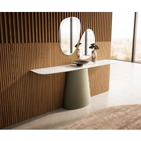 Konsolentisch Edge Boot 180x40 cm Keramik Onyx Champagne Conos Metall Effektfinish Titan