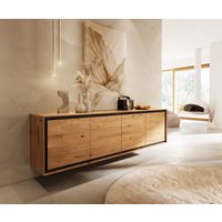 Sideboard Stonegrace 200 cm Eiche Natur 4 Türen Steinfurnier Schwebend – Bild 2