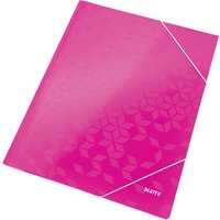 LEITZ Eckspannermappe WOW, DIN A4, Karton, pink-metallic