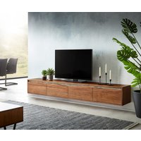 Lowboard Stonegrace 220 cm Akazie Braun Baumkante 4 Türen Schwebend