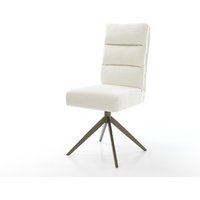 Drehstuhl Pela-Flex Bouclé Soft Beige Kreuzgestell breit Effektfinish Titan 360 drehbar Wippfunktion Taschenfederkern