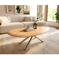DELIFE Edge Couchtisch Oval Eiche