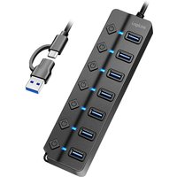 LogiLink USB 3.2 Hub, 7 Port, mit Ein-/Ausschalter, schwarz