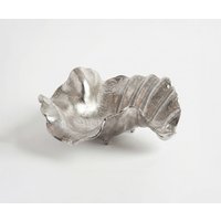 Schale Almira B38 x T38 x H15 cm Aluminium Platin Handgemacht