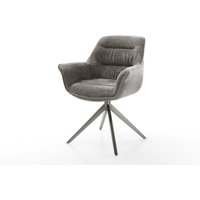 Drehstuhl Kaira-Flex Bouclé Soft Schlamm Kreuzgestell breit Graphit 360 drehbar Wippfunktion