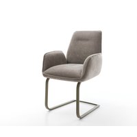 Freischwinger Zoa-Flex Strukturstoff Soft Taupe Freischwinger flach Effektfinish Titan Taschenfederkern