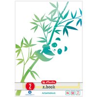 herlitz Arbeitsblock GREENline DIN A4, 50 Blatt, Lineatur 2