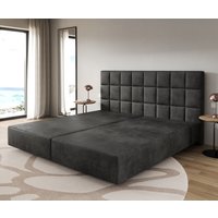 Boxspringgestell Dream-Fine Mikrofaser Anthrazit Vintage 200x200 cm