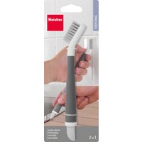 metaltex 2-in-1 Fugenbürste und Schaber, weiß / grau