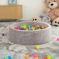 Bällebad Samt inkl. Spielbälle Bunt TWIRL - 100 x 100 cm Grau – Bild 2