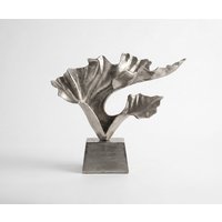 Skulptur Ginkara B60 x T18 x H57 cm Aluminium Platin Handgemacht
