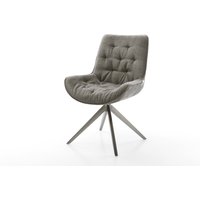 Drehstuhl Taimi-Flex Bouclé Soft Schlamm Kreuzgestell breit Graphit 360 drehbar Wippfunktion