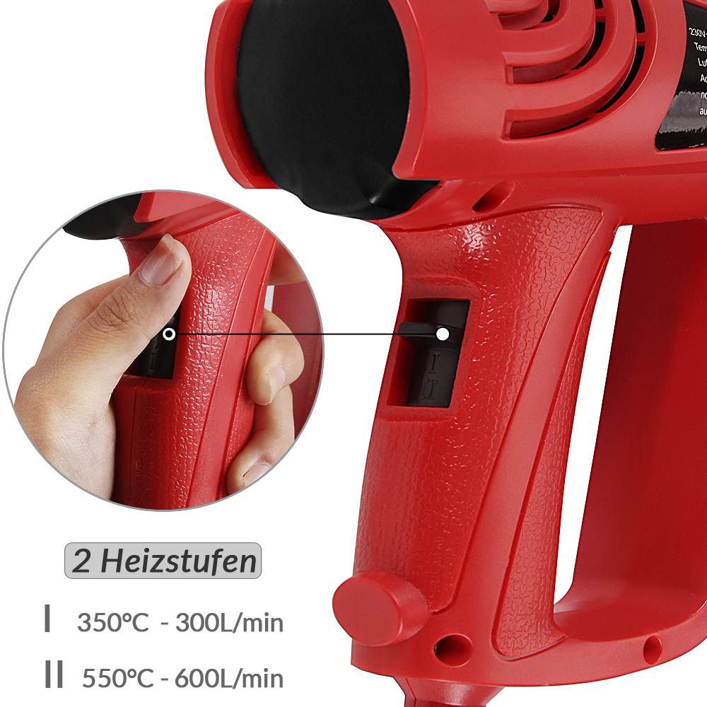 monzana Heißluftpistole 2000 Watt inkl Zubehör und Koffer – Bild 3