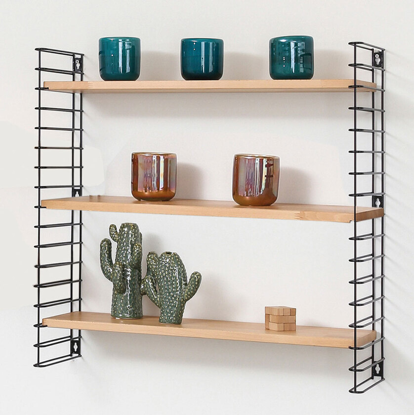 metaltex Bücherregal Tomado Buche/Schwarz 70x21x68 cm – Bild 5