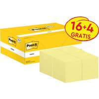 Post-it Haftnotizen notes, 76 x 76 mm, gelb, 16 4 gratis