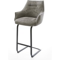 Barstuhl Alja-Flex Bouclé Soft Schlamm Freischwinger Flach Metall Schwarz Taschenfederkern