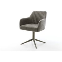 Drehstuhl Greg-Flex Bouclé Soft Schlamm Fußkreuz Effektfinish Titan 360 drehbar Wippfunktion Taschenfederkern