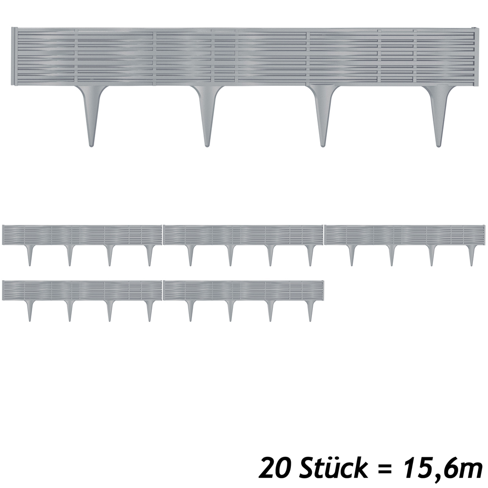 Deuba Beeteinfassung 4er-Set Grau 15,6m – Bild 3