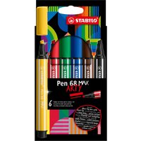 STABILO Fasermaler Pen 68 MAX, 6er Kartonetui ARTY