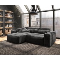 DELIFE Sirpio Ecksofa Mikrofaser Schwarz