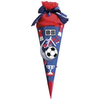 ROTH Schultüten-Bastelset, Soccer rot/blau, 6-eckig, 680 mm