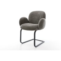 Freischwinger Nube-Flex mit Armlehnen Bouclé Soft Schlamm Freischwinger flach Schwarz Taschenfederkern