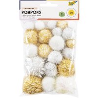 folia Pompons GLITTER X-MAS, Größen sortiert – Bild 2