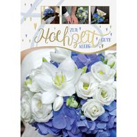 CACTUS Hochzeitskarte, Lila und weiße Blumen