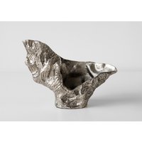 Vase Alaris B44 x T13 x H31 cm Aluminium Platin Handgemacht