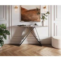 Konsolentisch Edge Boot 140x40 cm Keramik Patagonia Poliert Velio Metall Effektfinish Titan