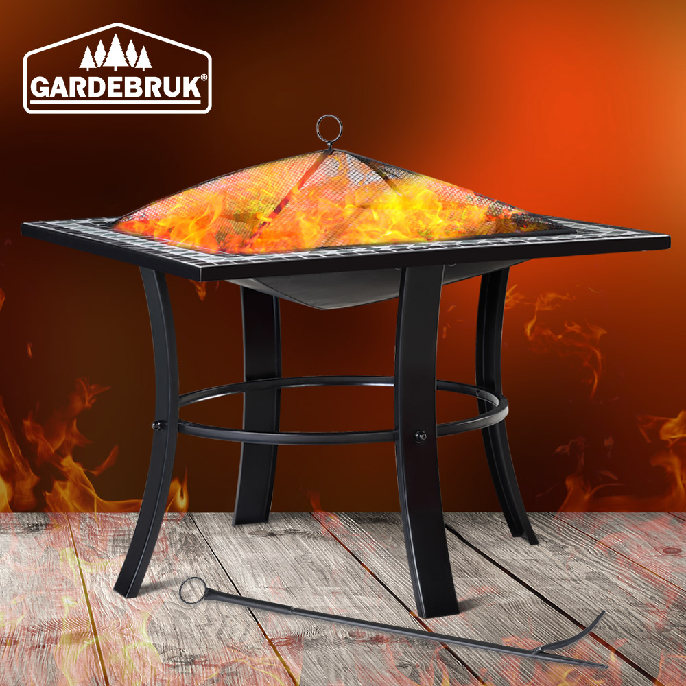 Gardebruk Feuerschale Mosaik Runedak Stahl 76x76cm – Bild 3