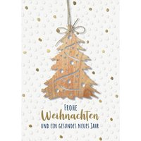 CACTUS Weihnachtskarte, Tannenbaum, mit Holzapplikation – Bild 2