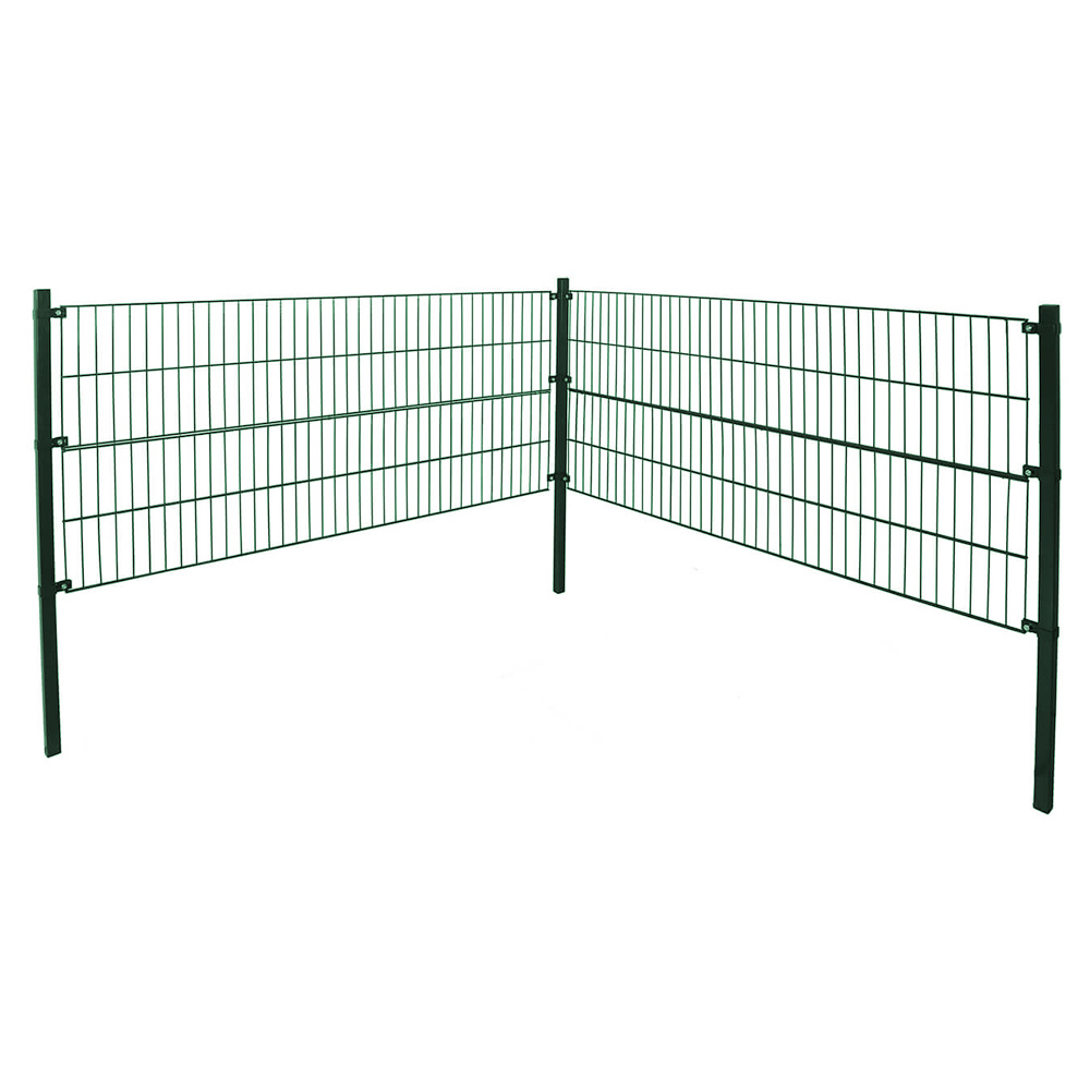 Doppelstabmattenzaun inkl. Eckpfosten MORATA Anthrazit / Grün - 80 cm x 10 m ohne Eckpfosten – Bild 5