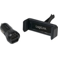 LogiLink USB-KFZ-Ladegerät Smartphone Halterung, schwarz – Bild 2