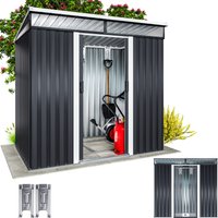 Gardebruk Geräteschuppen Anthrazit 200x125x180cm Schiebetür 2 Fenster 4 Haken